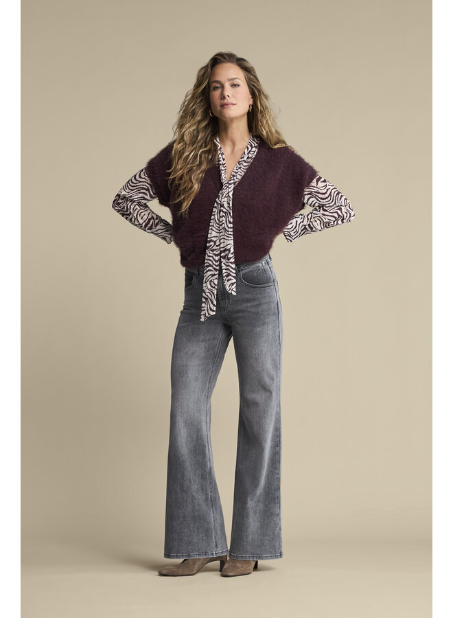 Vest Sleeveless fuzzy burgundy