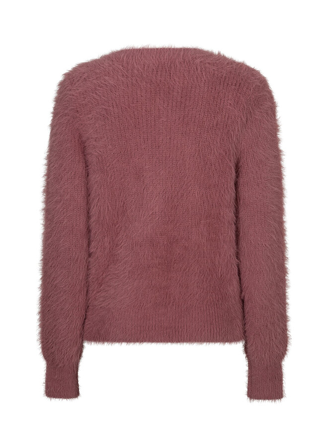 Vest Cardigan fuzzy mauve