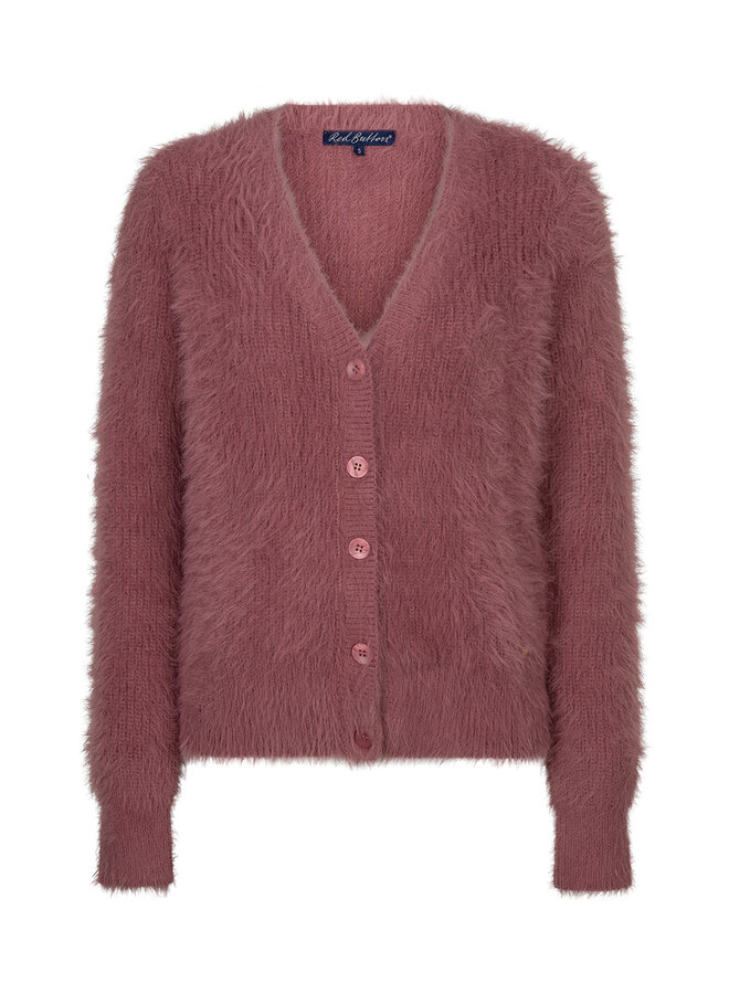 Vest Cardigan fuzzy mauve