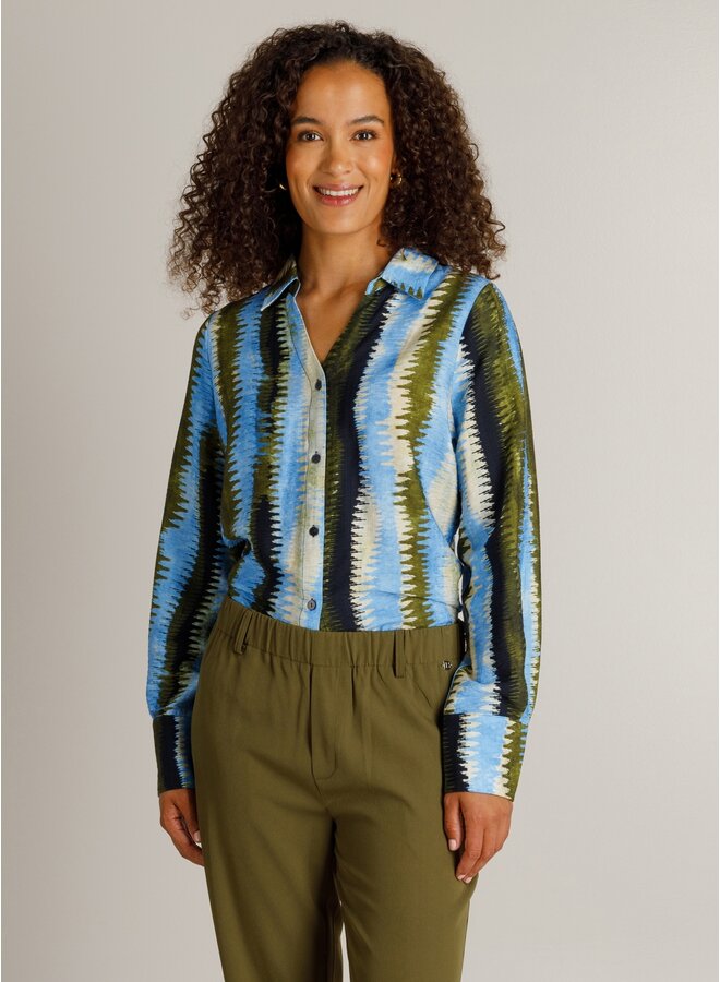 Blouse Huda sky blue/multi color