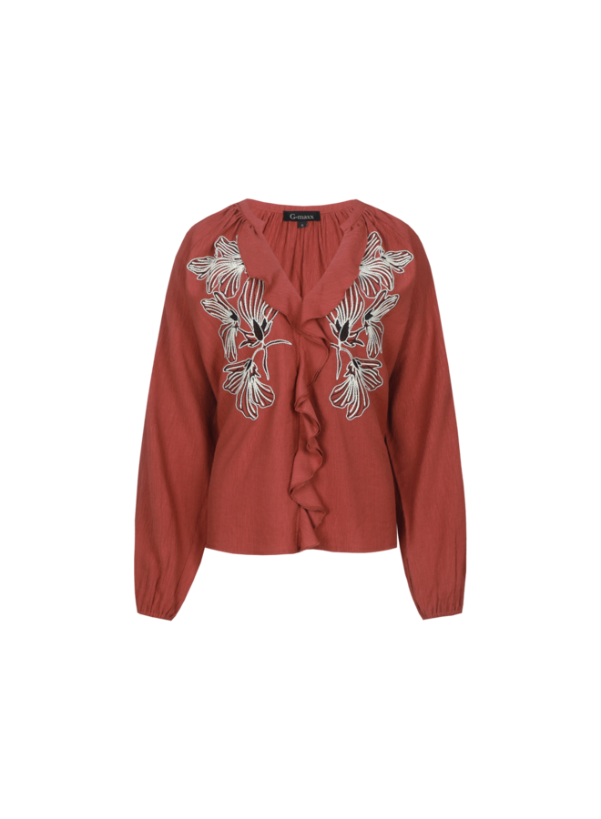 Blouse Sorcha burnt henna/black
