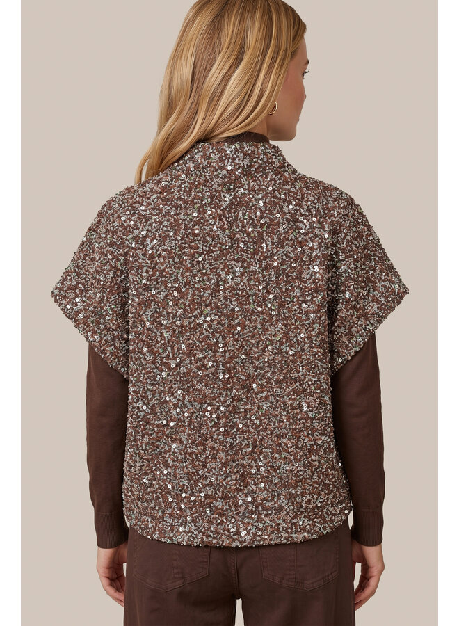 Gilet Gilana mocha brown/color mix