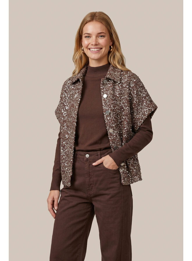Gilet Gilana mocha brown/color mix