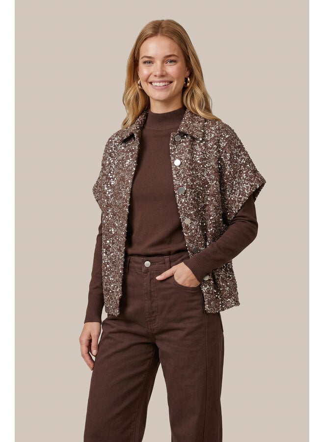 Gilet Gilana mocha brown/color mix