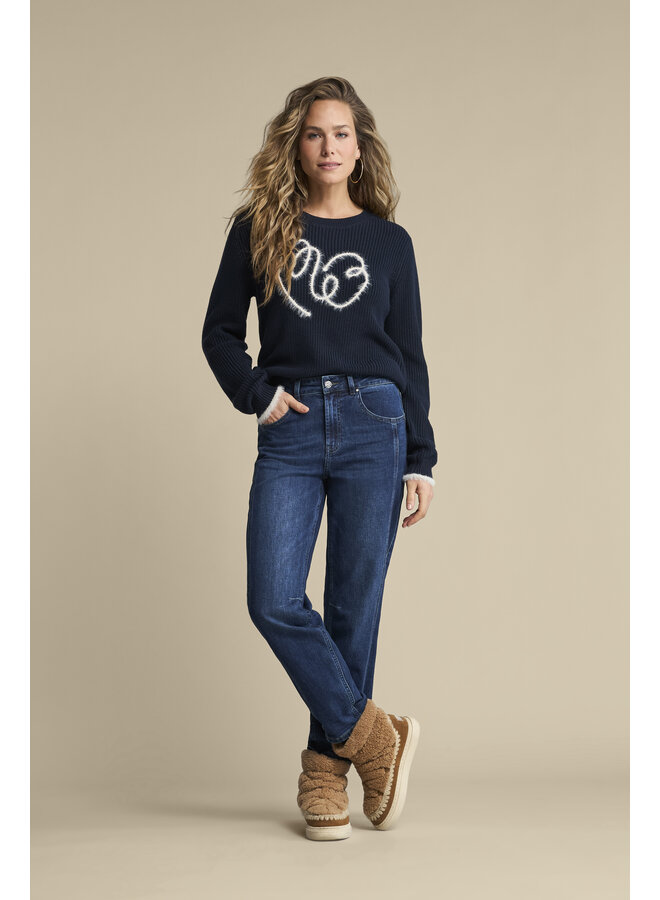 Broek Caitlina Side Patch dark stone