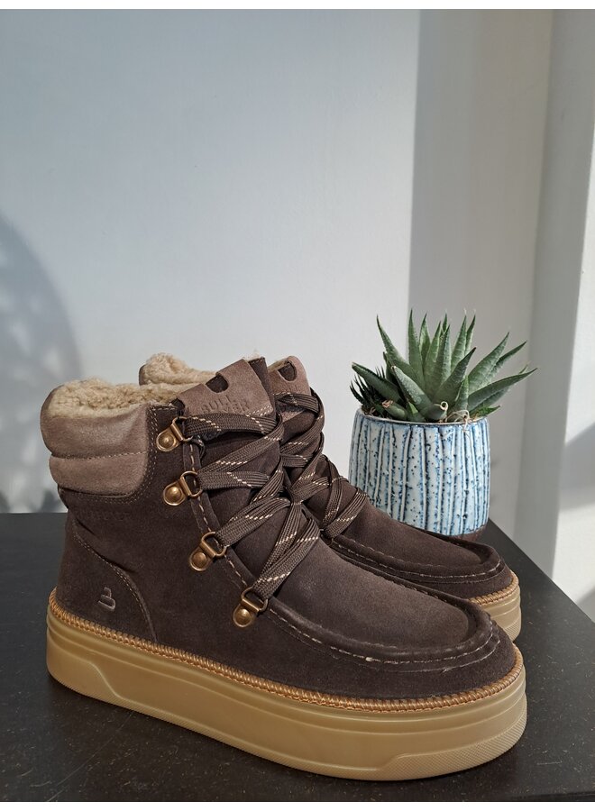 Veterboots Dark brown leather suède