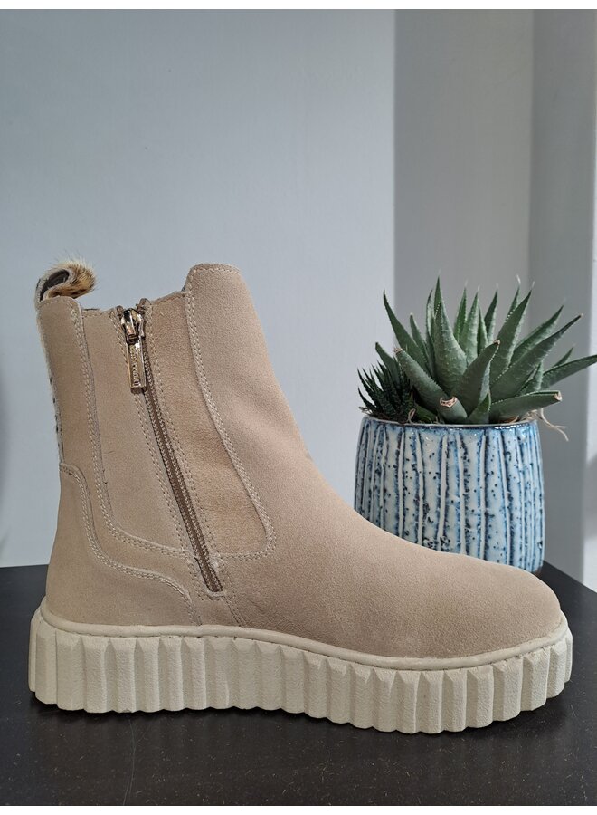 Chelsea boots rits sand