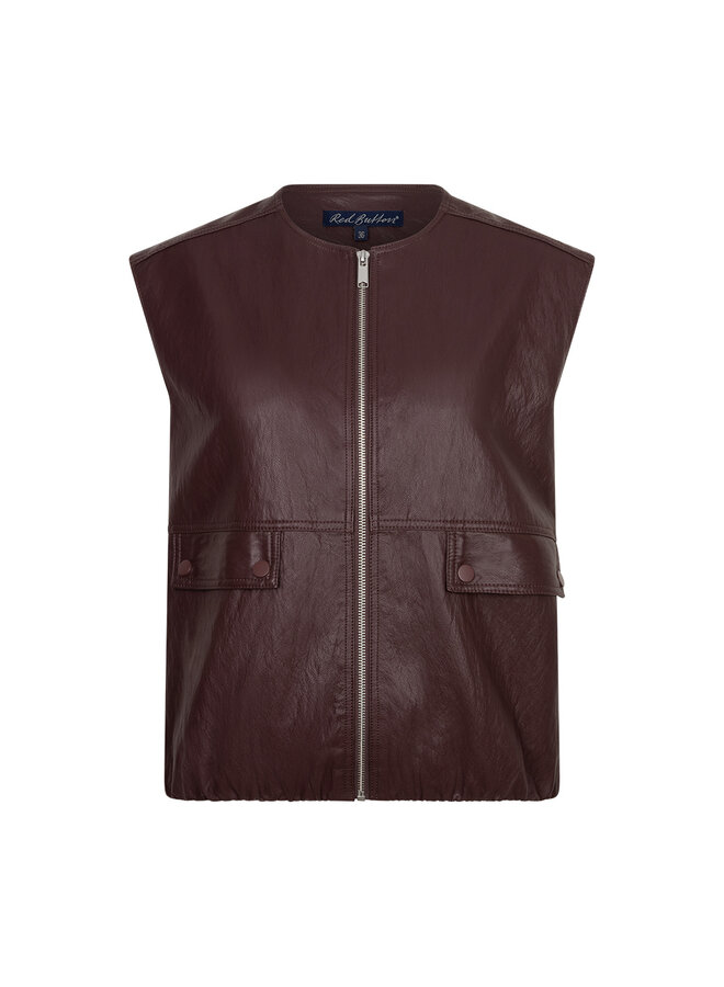 Gilet Ivy faux leather burgundy
