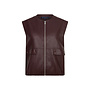 Gilet Ivy faux leather burgundy
