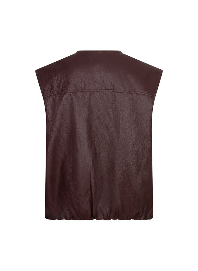 Gilet Ivy faux leather burgundy