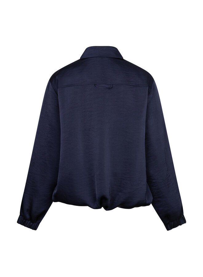 Jacket Avy satin indigo blue