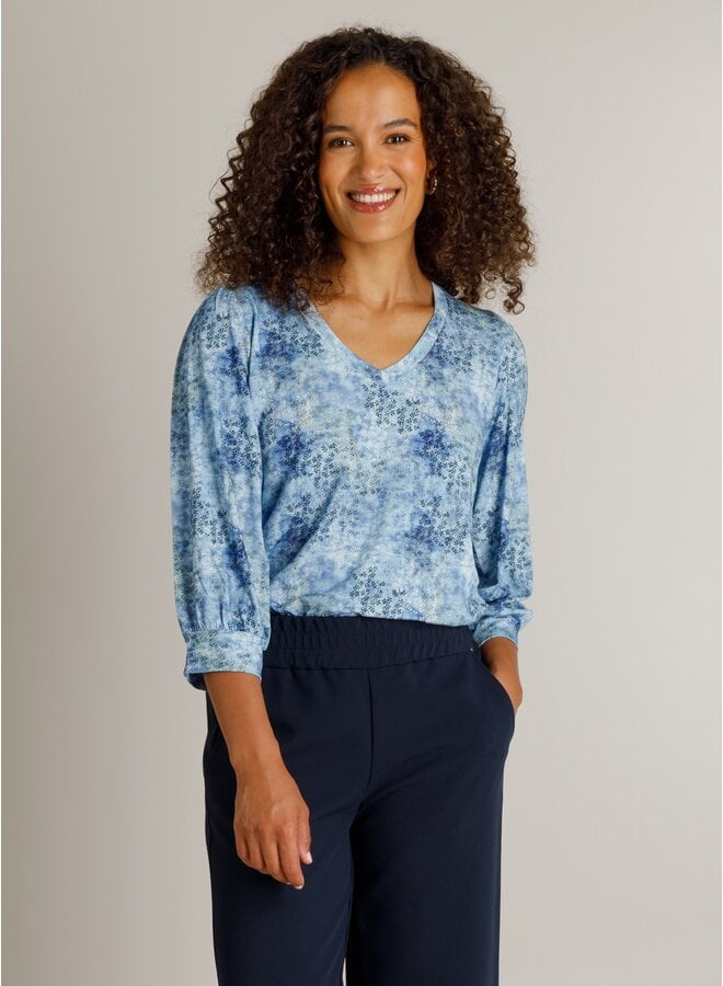 Top Hermela sky blue/multi clor