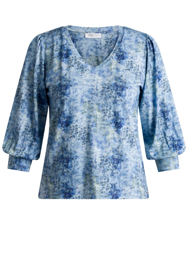 Top Hermela sky blue/multi clor