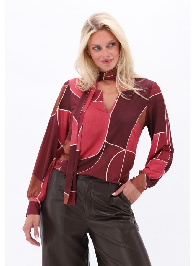 Top D307 met sjaaltje & print P165