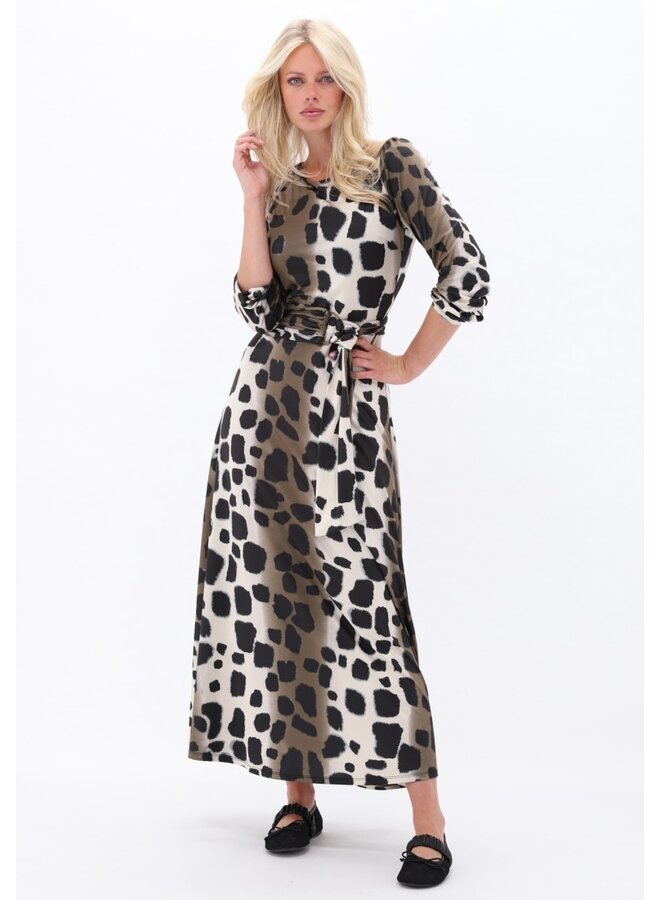 Jurk D118 maxi met dierenprint