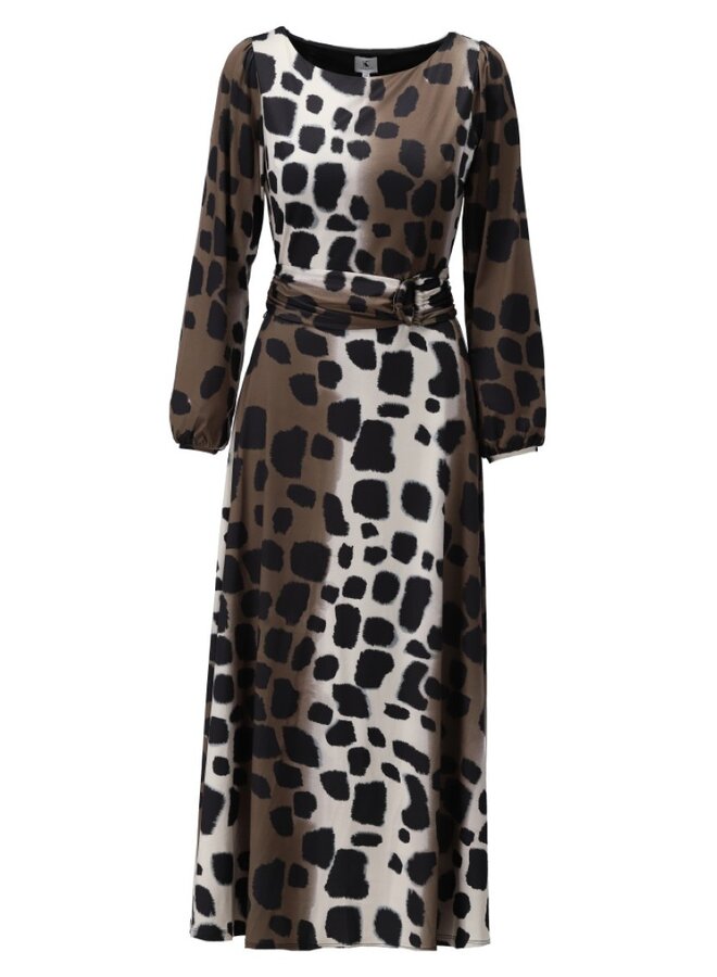 Jurk D118 maxi met dierenprint