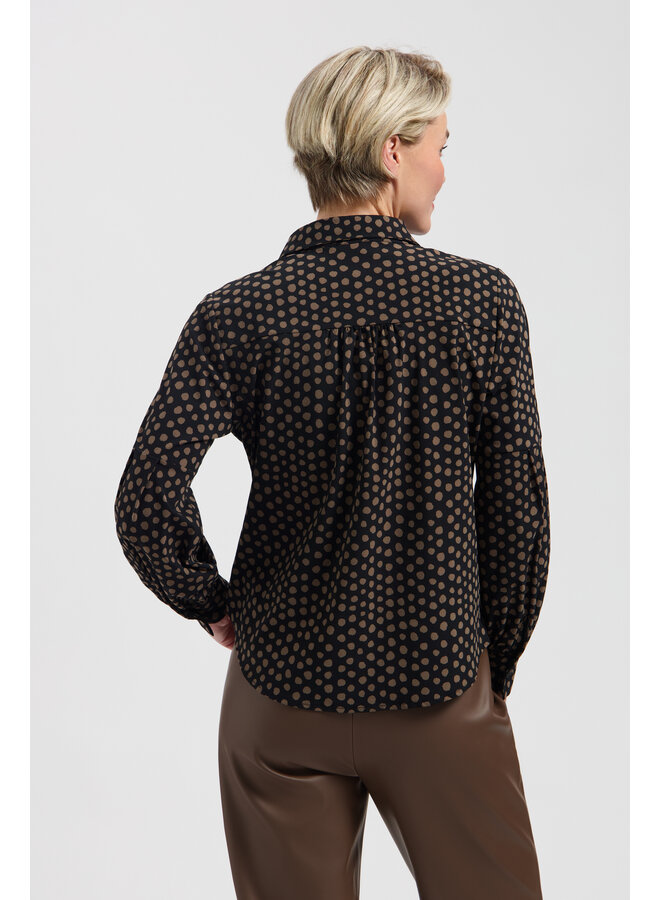 Blouse sterre truffle/black