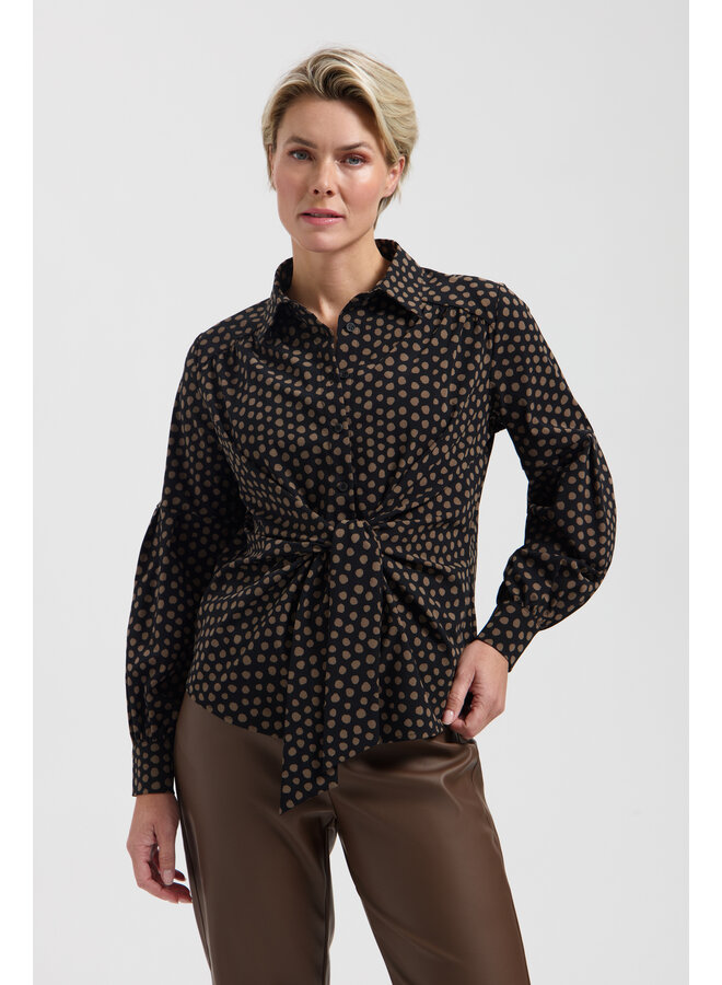 Blouse sterre truffle/black