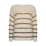 Trui Fuzzy & stripe creme/brown