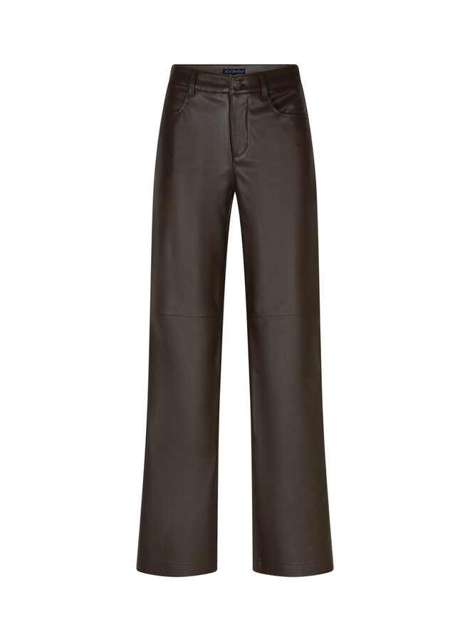 Broek Colette faux leather mud