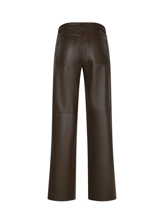 Broek Colette faux leather mud