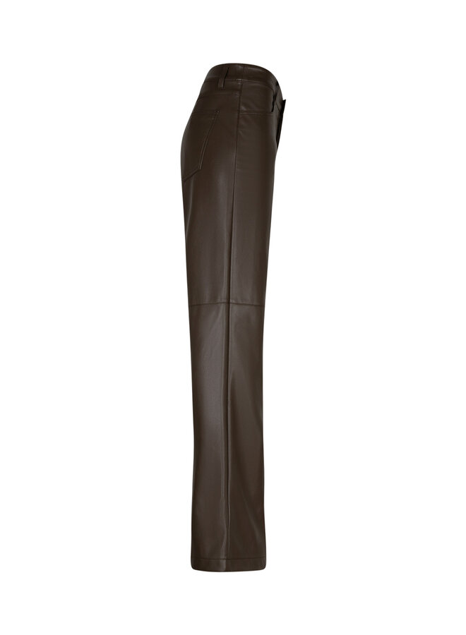 Broek Colette faux leather mud