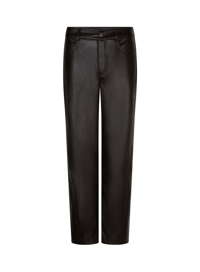 Broek Caitlina faux leather espresso