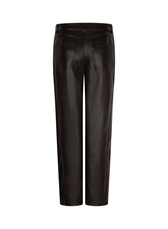 Broek Caitlina faux leather espresso
