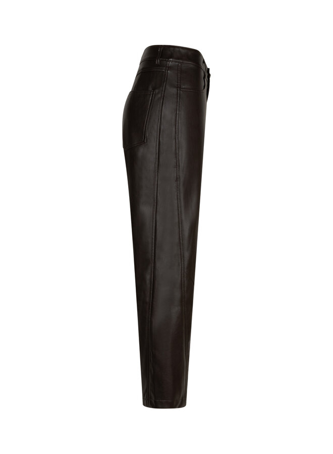 Broek Caitlina faux leather espresso