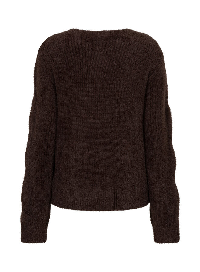 Trui Sweet fluffy cable espresso