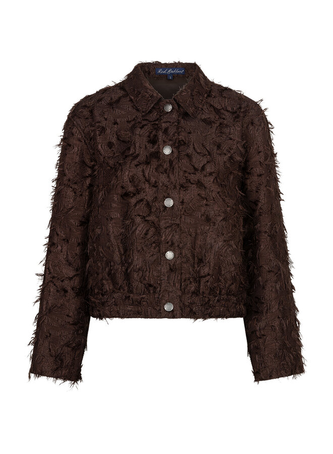 Jacket Bomber fringes espresso