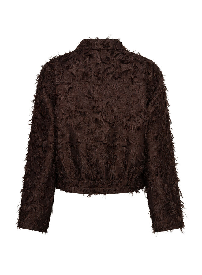 Jacket Bomber fringes espresso