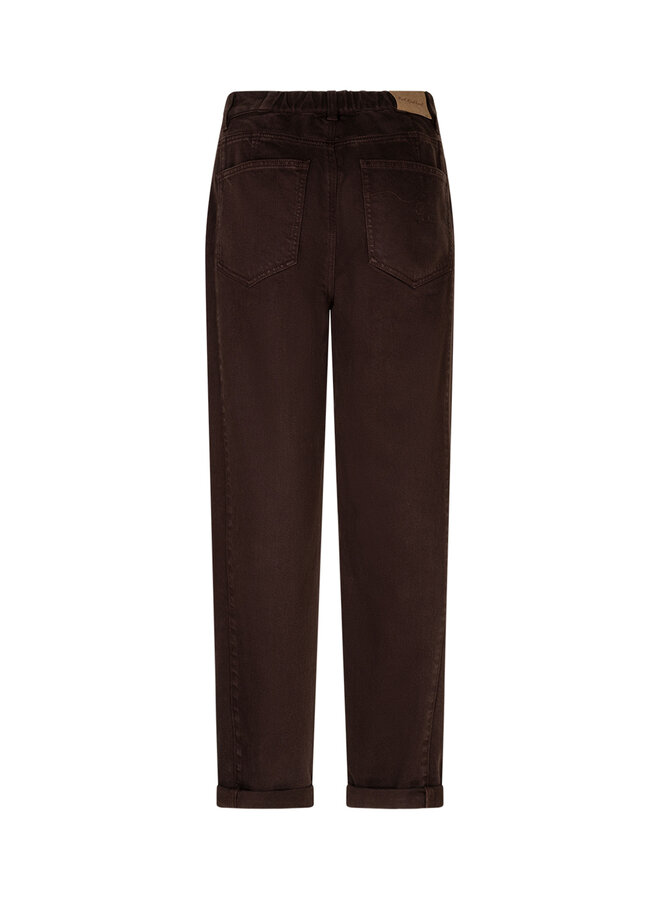 Broek Caitlina side patch tencel espresso