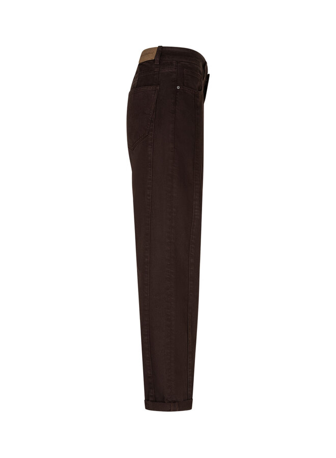 Broek Caitlina side patch tencel espresso