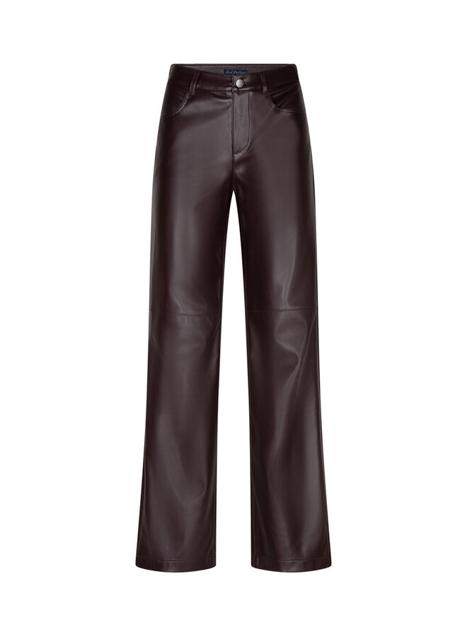 Broek Colette faux leather burgundy
