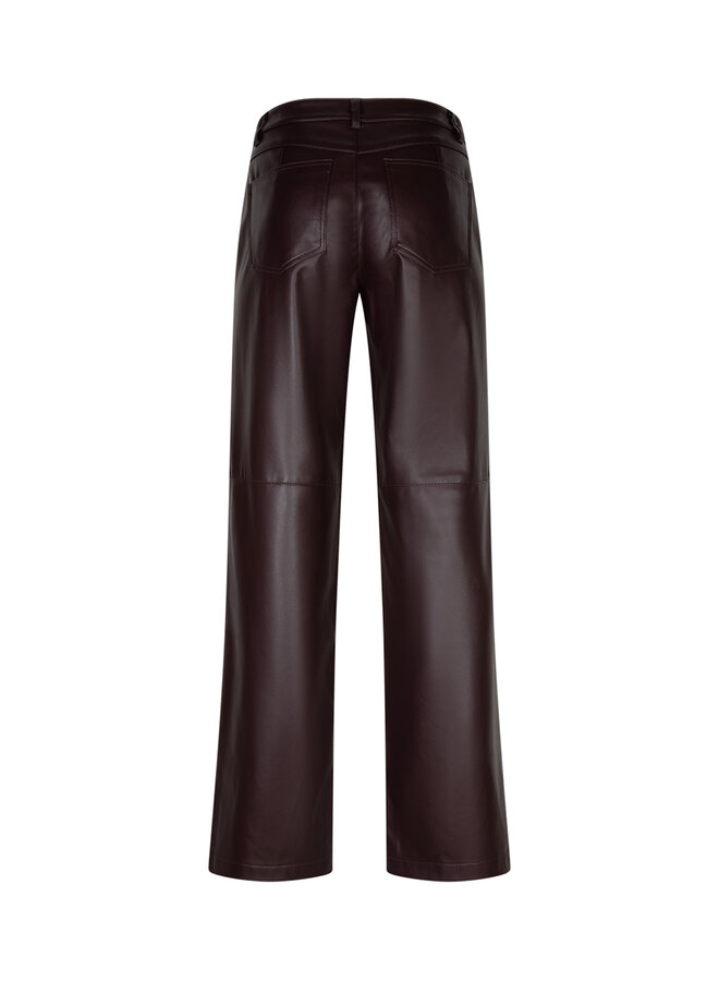 Broek Colette faux leather burgundy
