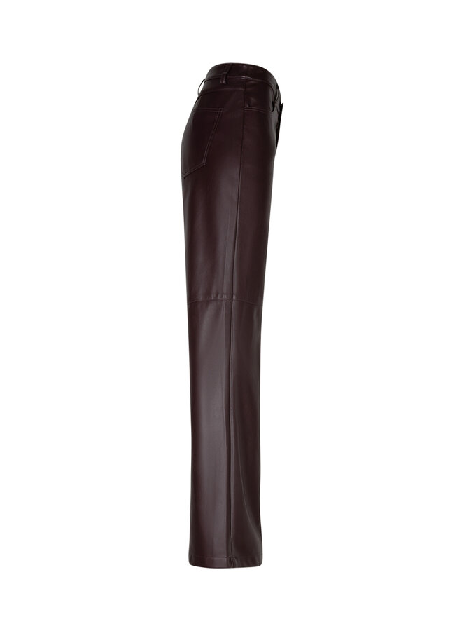 Broek Colette faux leather burgundy