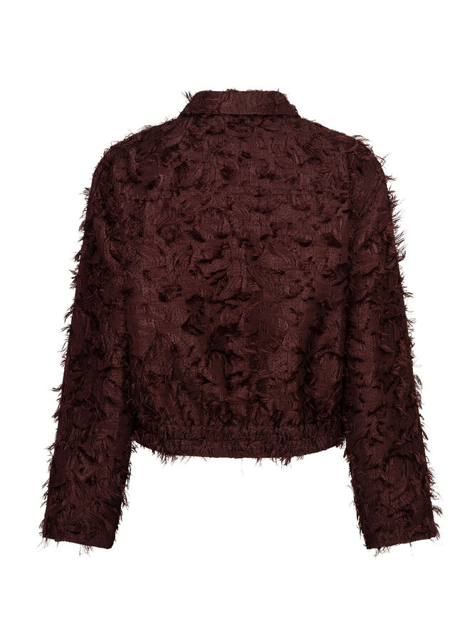 Jacket Bomber fringes burgundy