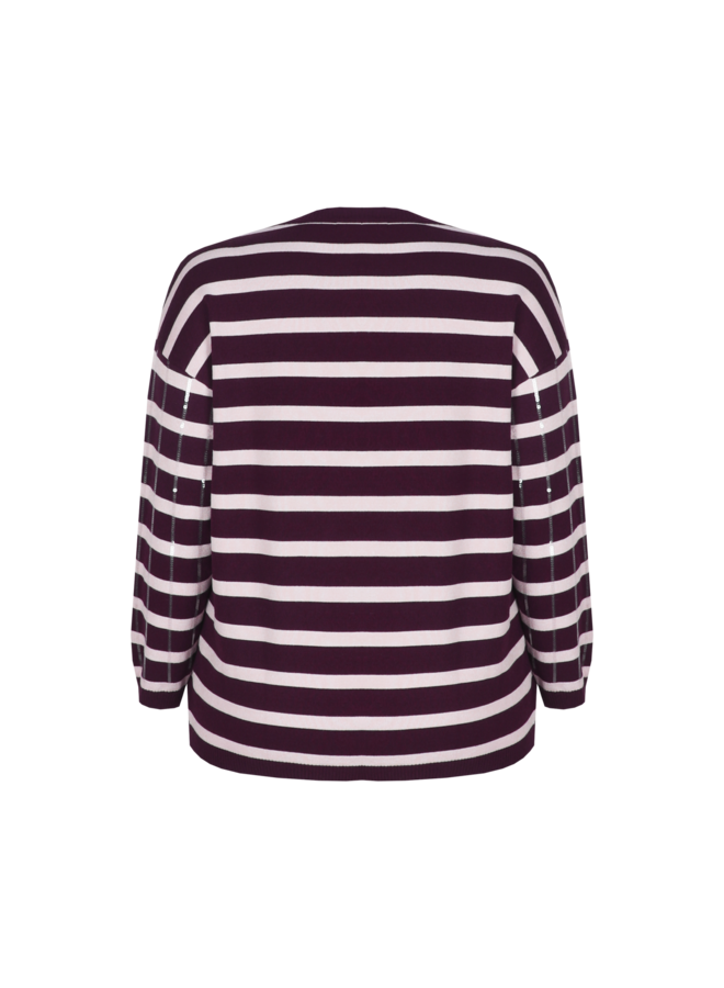 Trui Rivan warm aubergine/sand