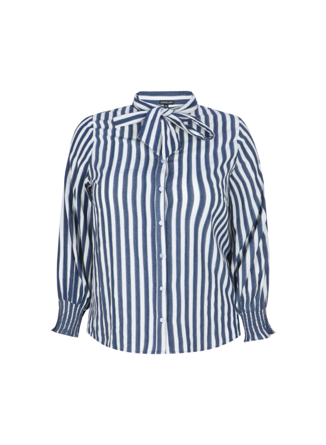 Blouse Esraa offwhite/midnight blue