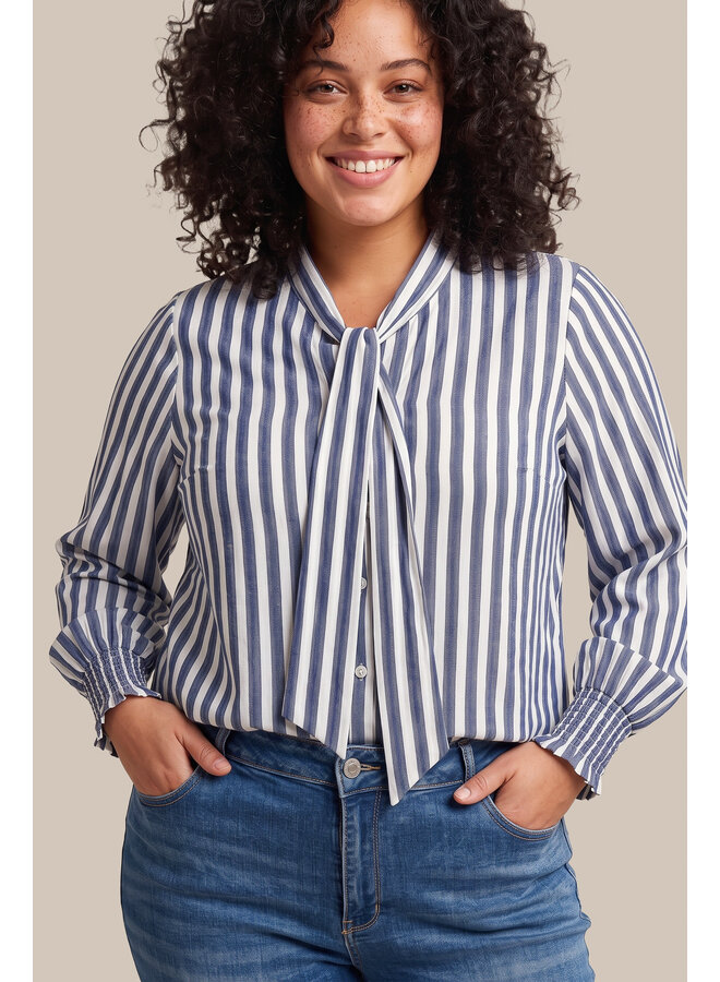 Blouse Esraa offwhite/midnight blue