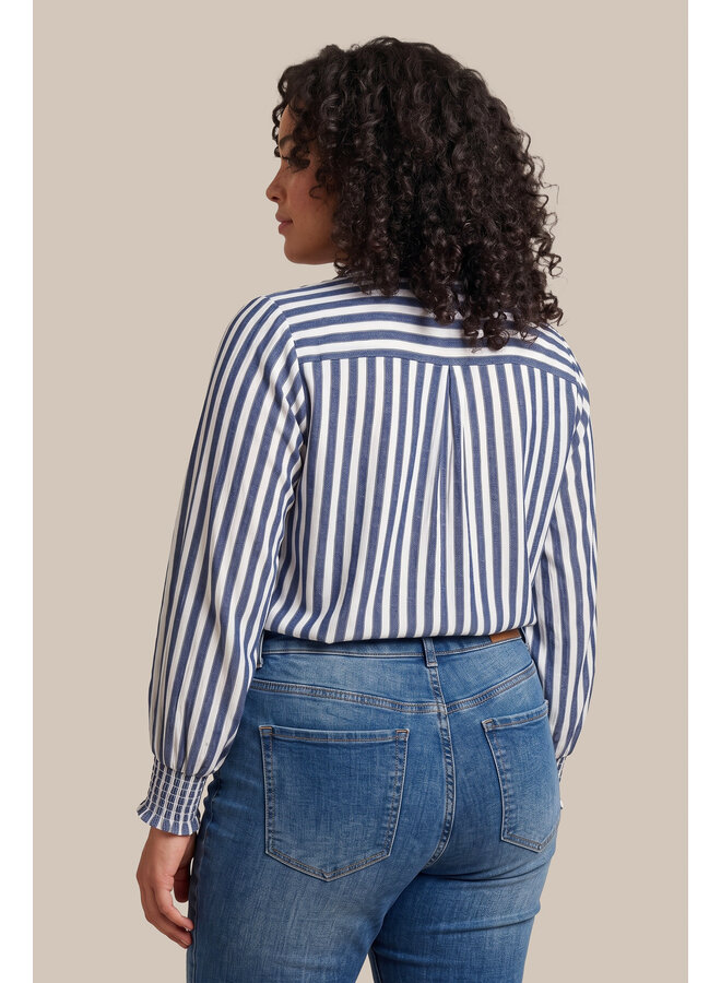 Blouse Esraa offwhite/midnight blue