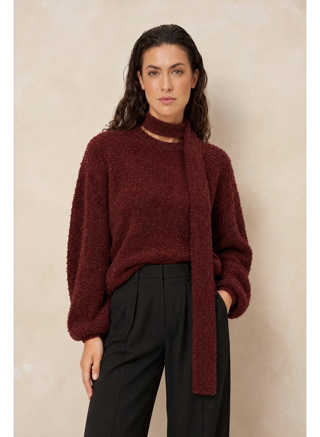 Trui Kira relaxed knit burgundy