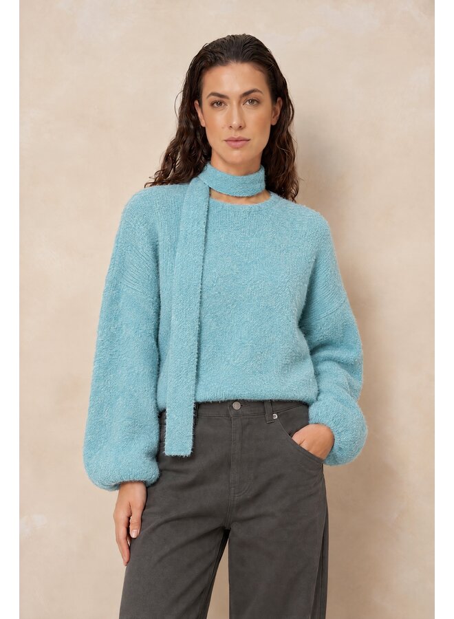 Trui Kira relaxed knit mint melange
