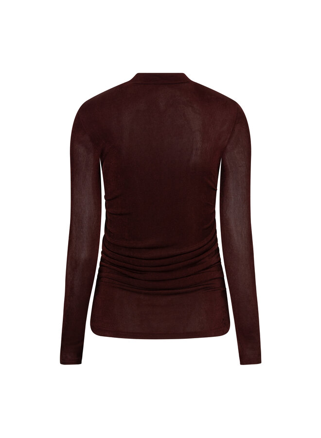 Top Kelly gathered burgundy