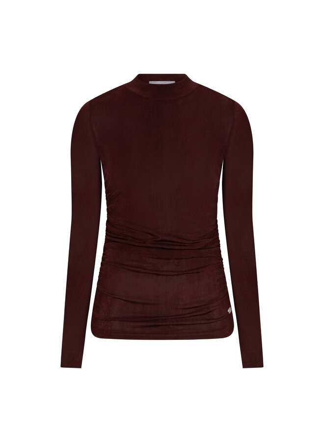 Top Kelly gathered burgundy