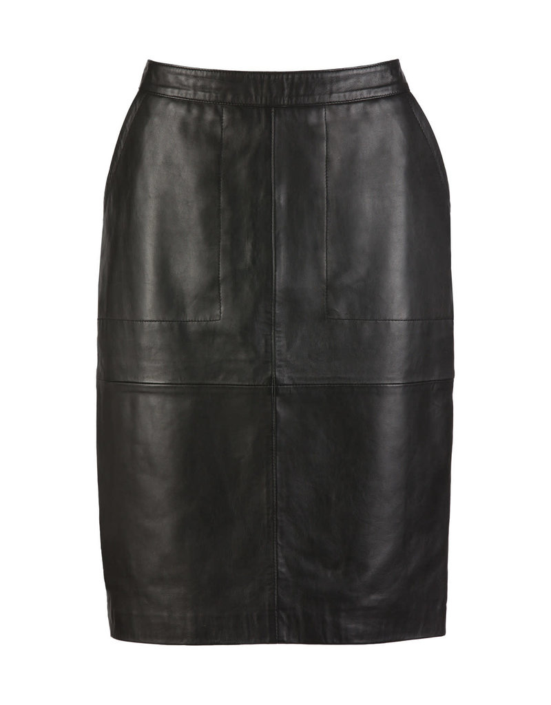 By-Bar By-bar basic leather skirt black