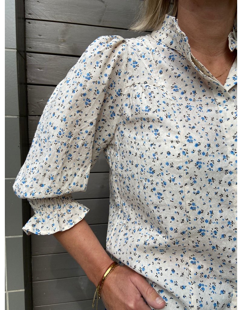 Co' Couture Co'Couture Petra S/S Flower Shirt Pale Blue