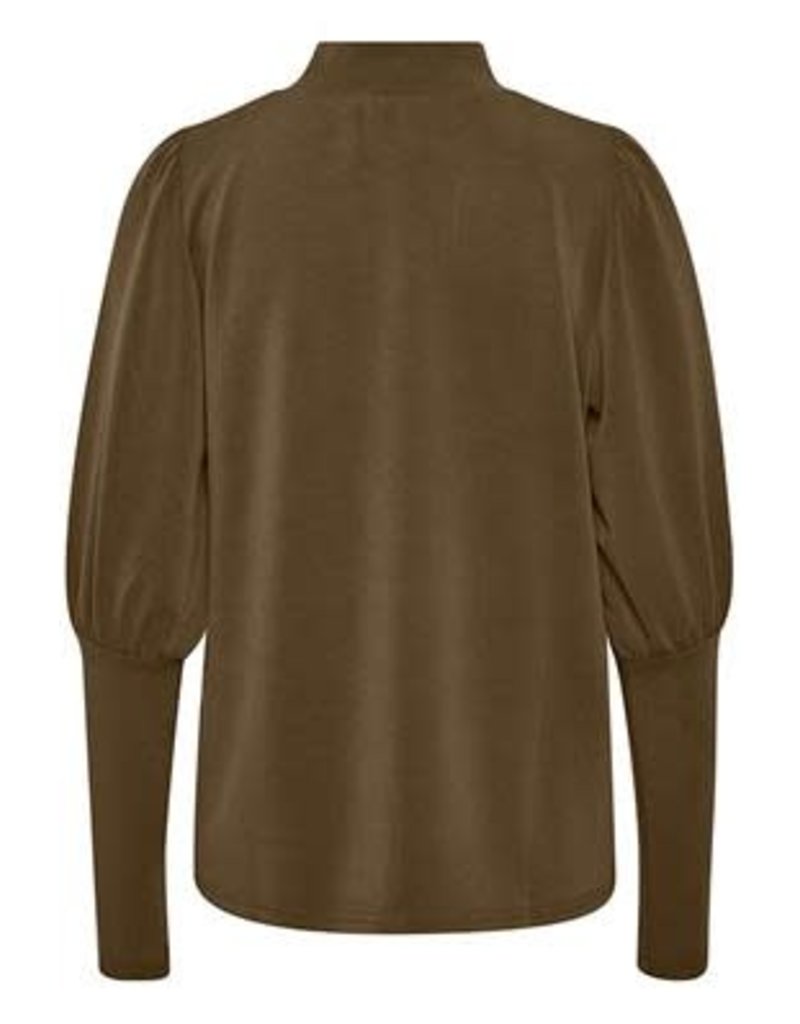 My Essential Wardrobe MEW MWElle LS Puff Blouse Toffee Brown Washed
