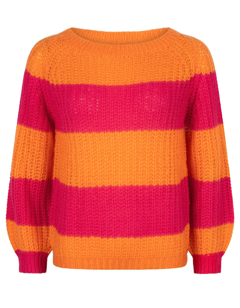 Ydence Ydence Knitted Sweater Frankie Fuchsia/Orange FC2209